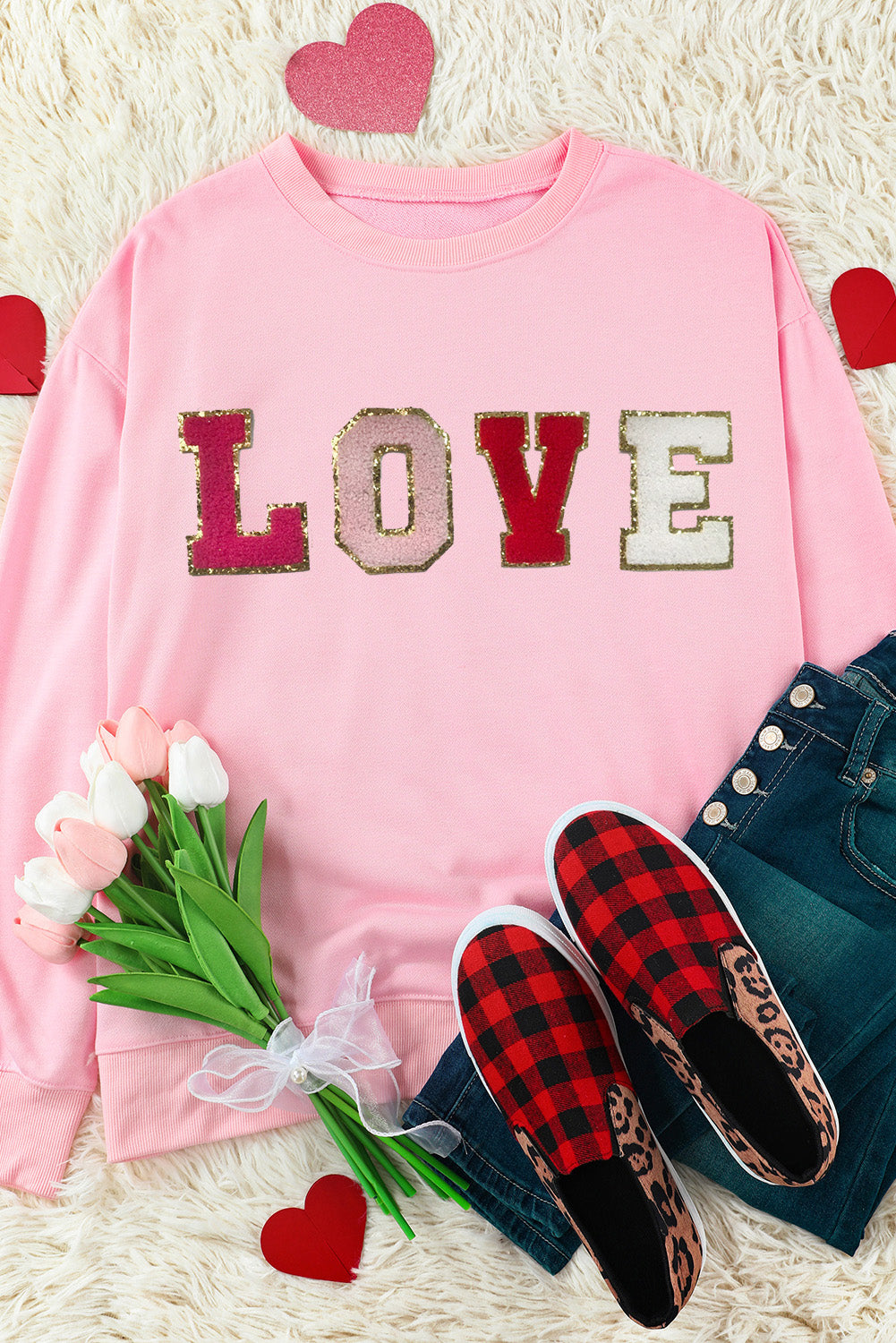 Love Patchwork Sweatshirt (s-2xl)