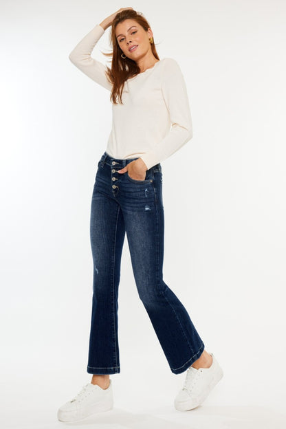 Kancan Mid Rise Button Fly Flare Jeans (1-15)