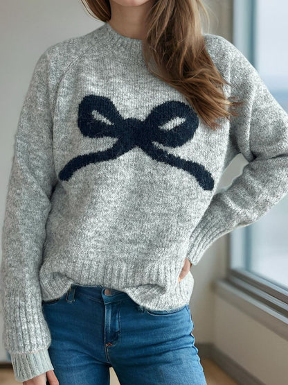 Ivy League Bow Sweater (OS, multiple colors)