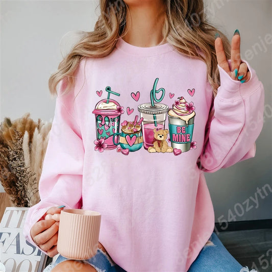 Valentine's Day Coffee Sweatshirt (xs-3xl, multiple colors)