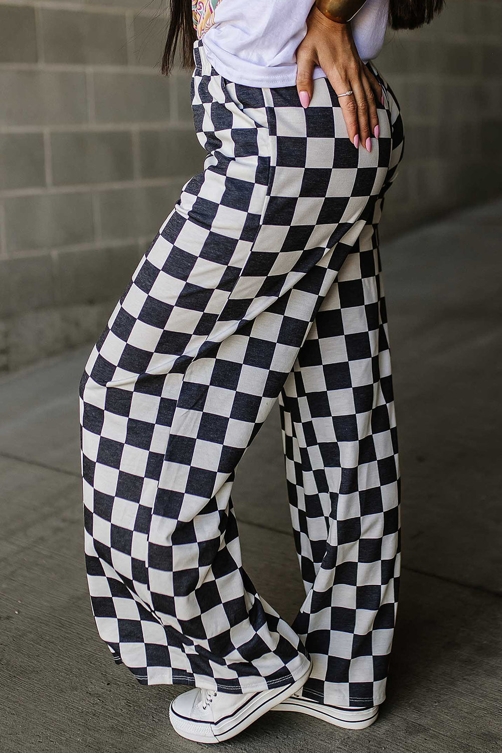 Checkered Wide Leg Pants (s-xl, multiple colors)