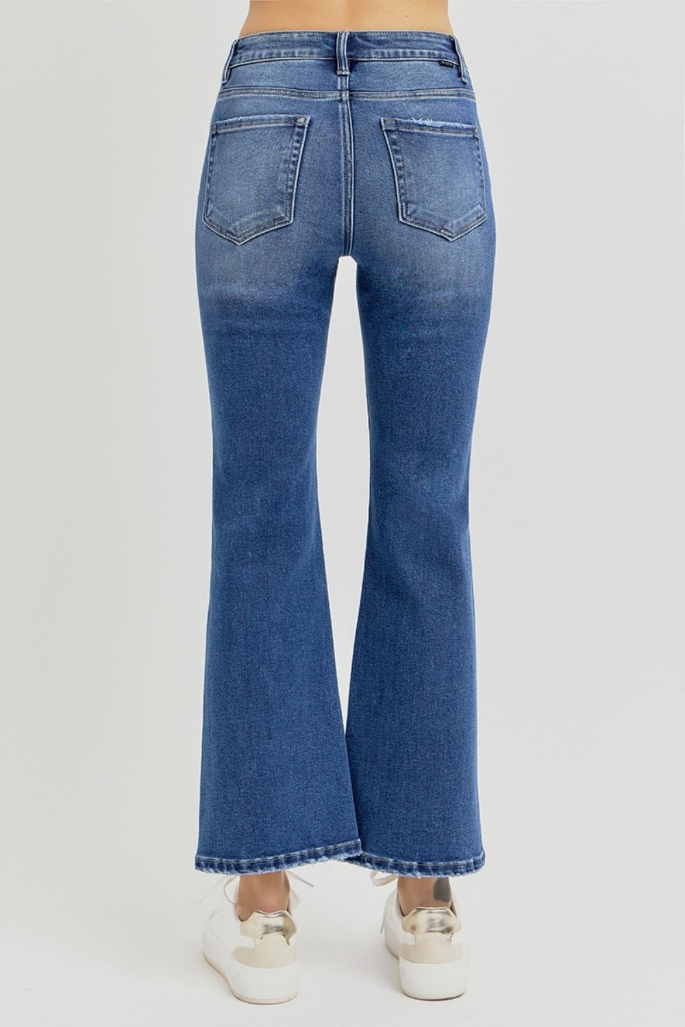 RISEN Distressed High Rise Crop Flare Jeans (0 to plus)