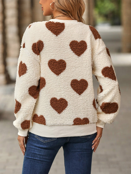 Fuzzy Heart Sweatshirt (s-2xl, multiple colors)