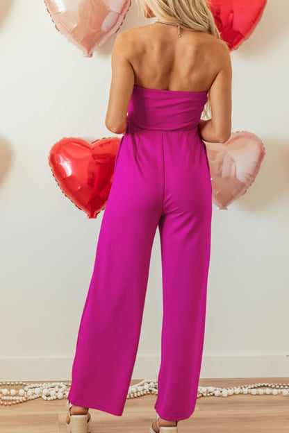 Tied Bow Wide Leg Jumpsuit (s-xl)