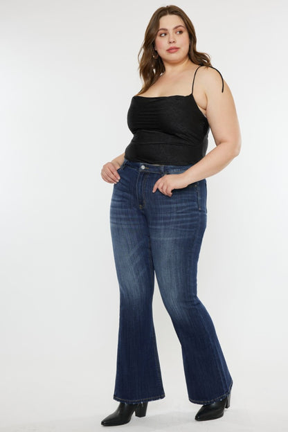 Kancan Mid Rise Slim Flare Jeans (size 1 to plus)